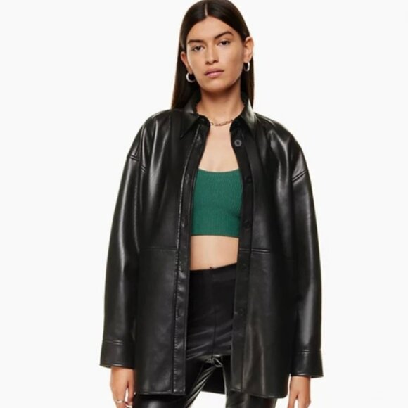 Aritizia Babaton | Pelli Vegan Leather Shacket XS - Picture 2 of 9